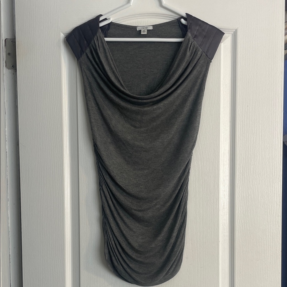 Cache Dark Gray Cowl Neck Sweater